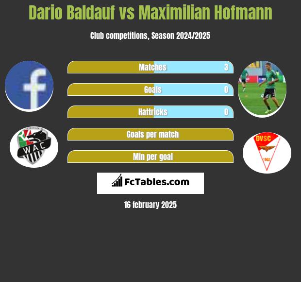 Dario Baldauf vs Maximilian Hofmann h2h player stats