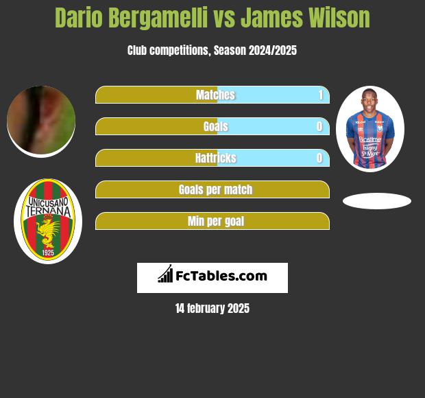 Dario Bergamelli vs James Wilson h2h player stats