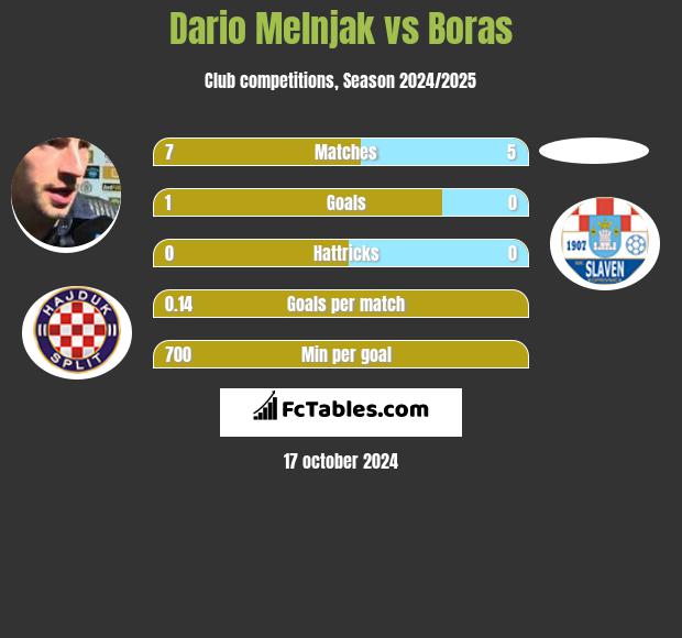 Dario Melnjak vs Boras h2h player stats