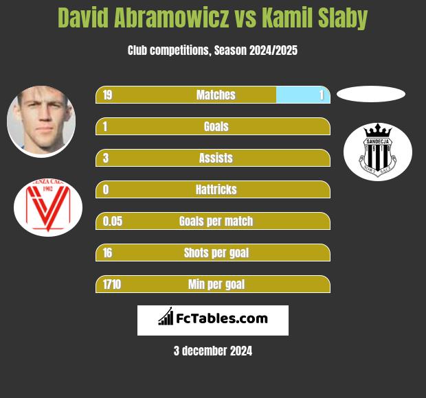 David Abramowicz vs Kamil Slaby h2h player stats