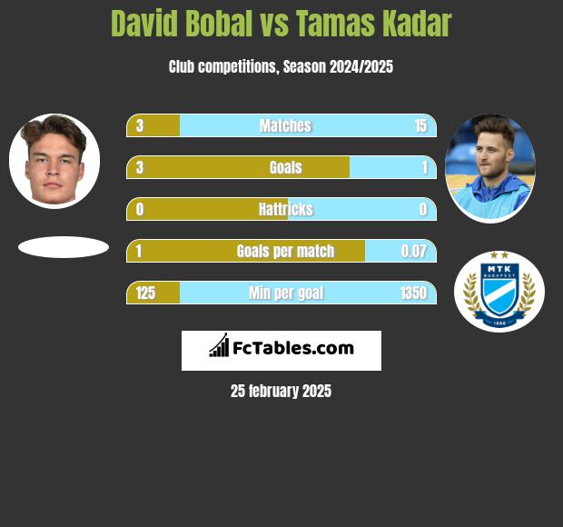 David Bobal vs Tamas Kadar h2h player stats