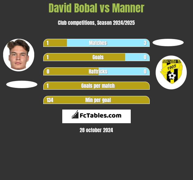 David Bobal vs Manner h2h player stats