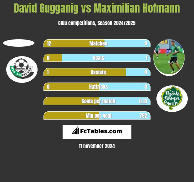 David Gugganig vs Maximilian Hofmann h2h player stats