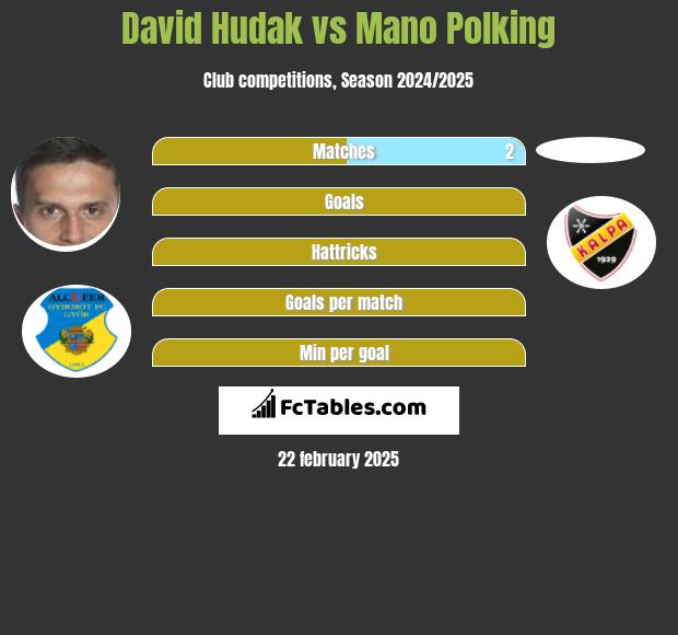 David Hudak vs Mano Polking h2h player stats