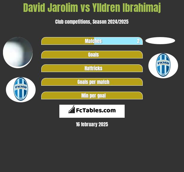 David Jarolim vs Ylldren Ibrahimaj h2h player stats