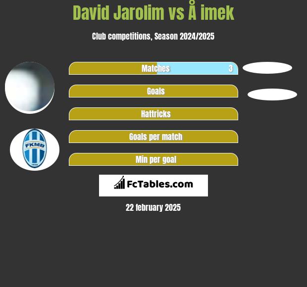 David Jarolim vs Å imek h2h player stats