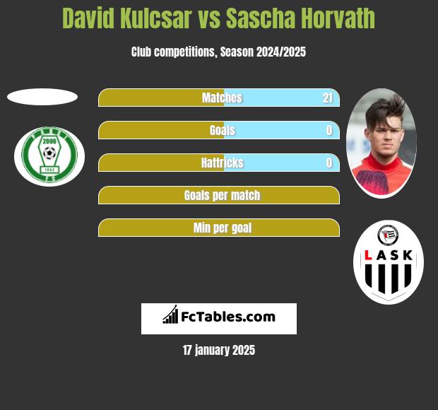 David Kulcsar vs Sascha Horvath h2h player stats