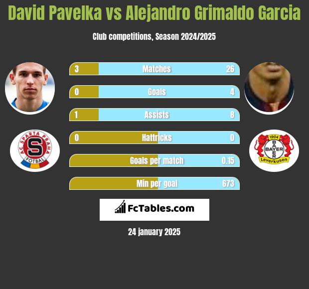 David Pavelka vs Alejandro Grimaldo Garcia h2h player stats