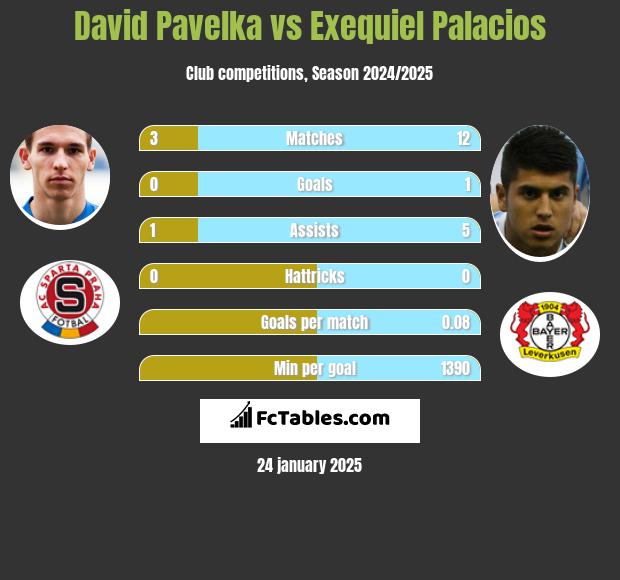 David Pavelka vs Exequiel Palacios h2h player stats