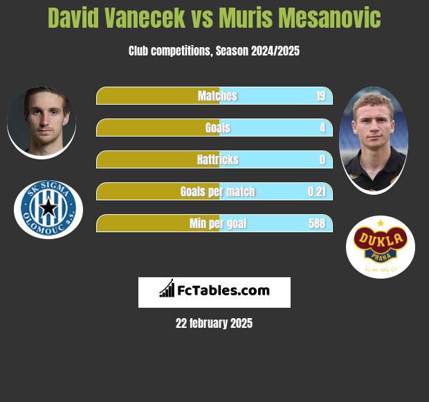 David Vanecek vs Muris Mesanovic h2h player stats