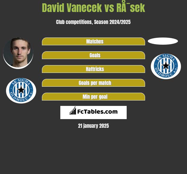 David Vanecek vs RÅ¯sek h2h player stats