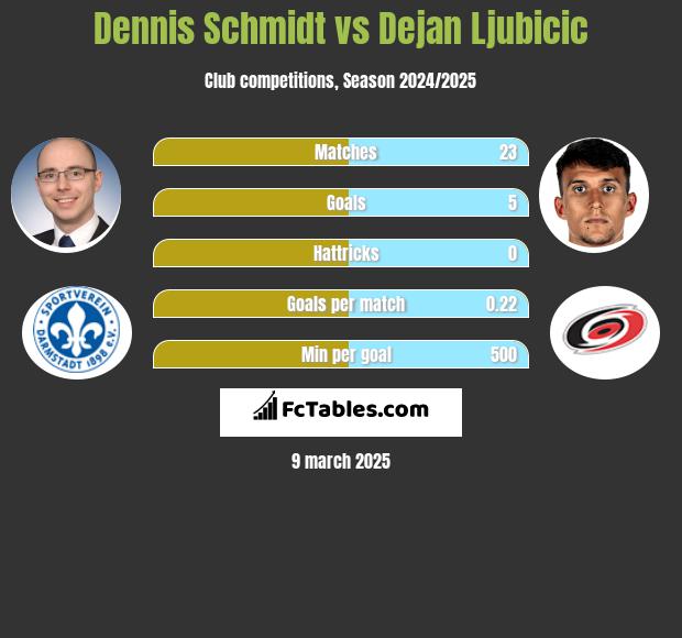 Dennis Schmidt vs Dejan Ljubicic h2h player stats