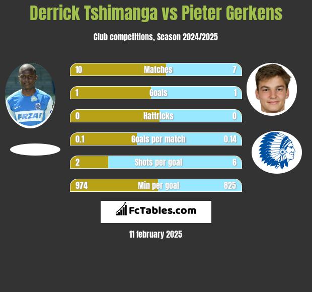 Derrick Tshimanga vs Pieter Gerkens h2h player stats