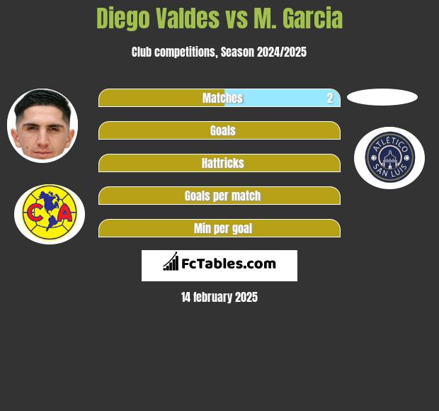 Diego Valdes vs M. Garcia h2h player stats