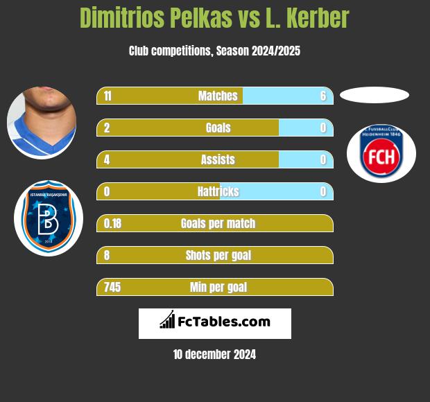 Dimitrios Pelkas vs L. Kerber h2h player stats