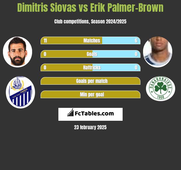 Dimitris Siovas vs Erik Palmer-Brown h2h player stats