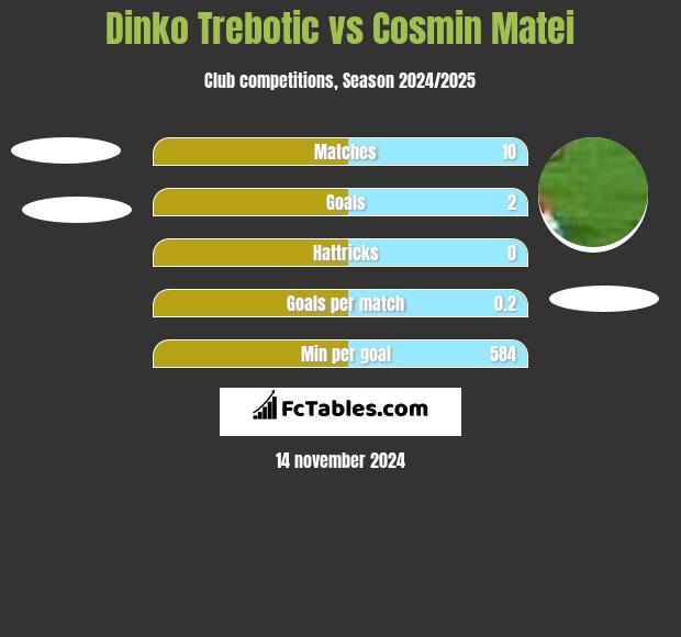 Dinko Trebotic vs Cosmin Matei h2h player stats