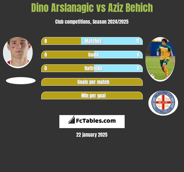 Dino Arslanagic vs Aziz Behich h2h player stats