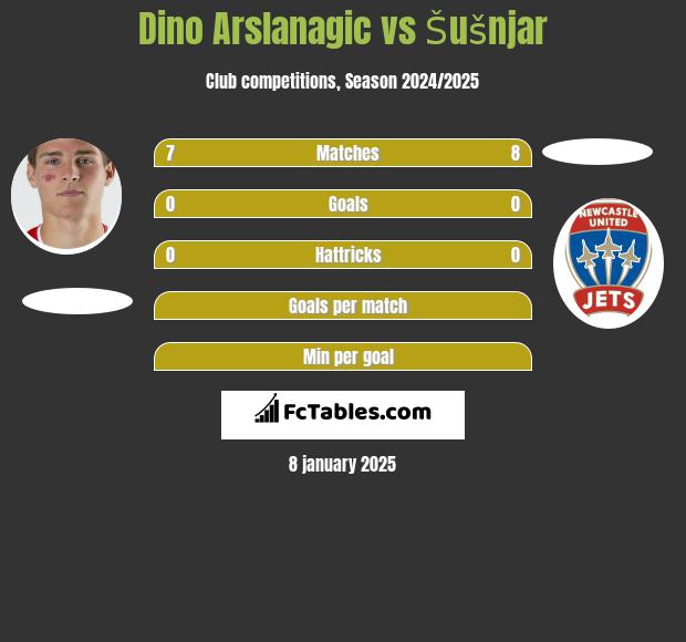 Dino Arslanagic vs Šušnjar h2h player stats