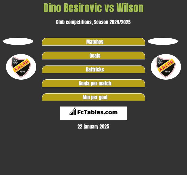 Dino Besirovic vs Wilson h2h player stats