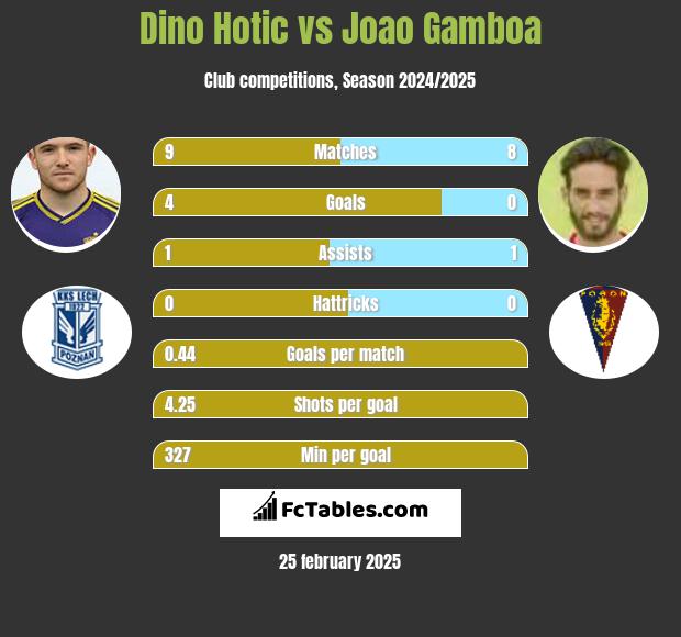 Dino Hotic vs Joao Gamboa h2h player stats