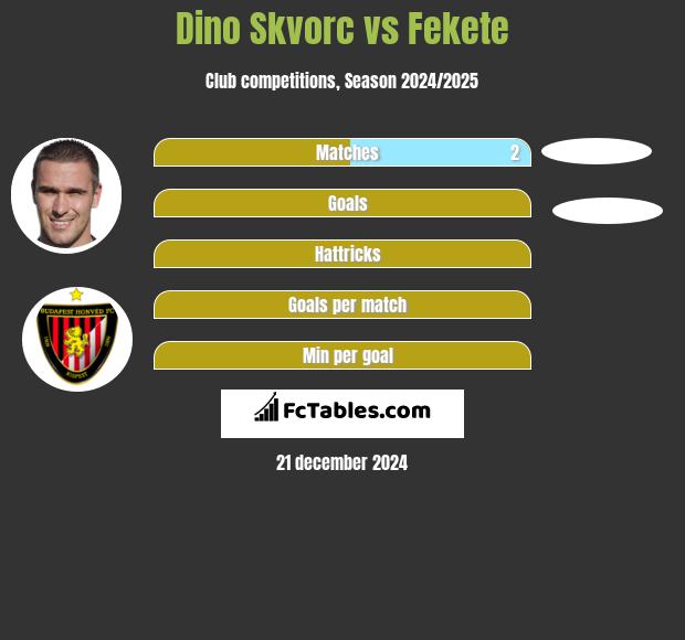 Dino Skvorc vs Fekete h2h player stats