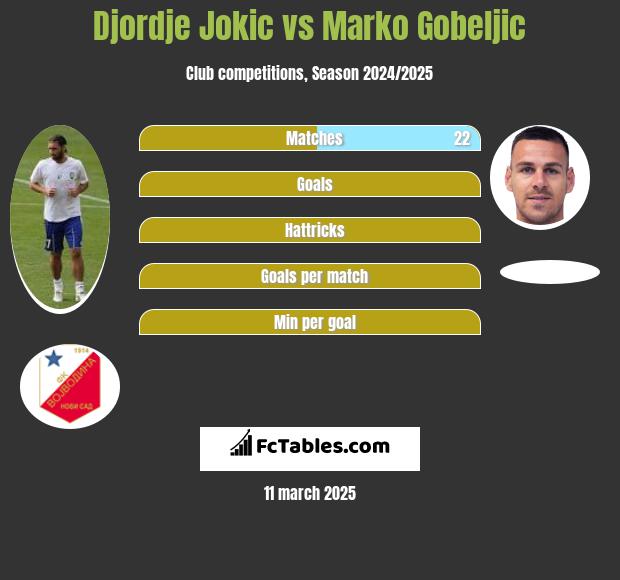 Djordje Jokic vs Marko Gobeljic h2h player stats