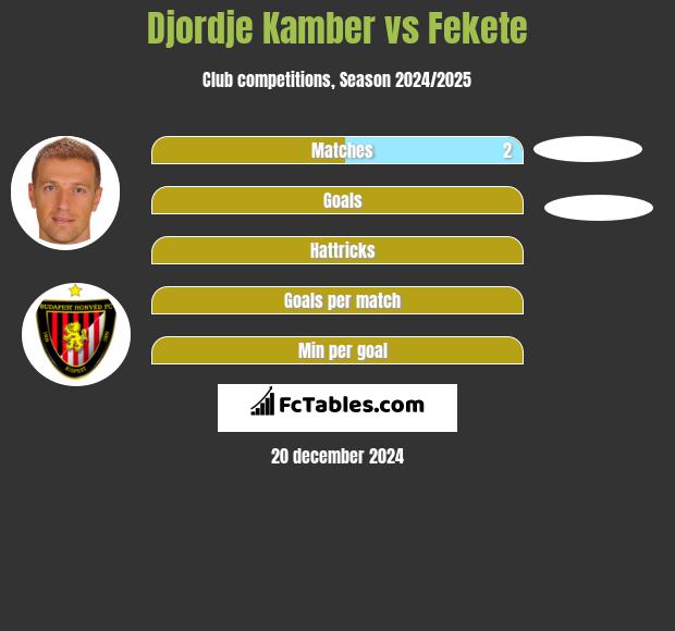 Djordje Kamber vs Fekete h2h player stats