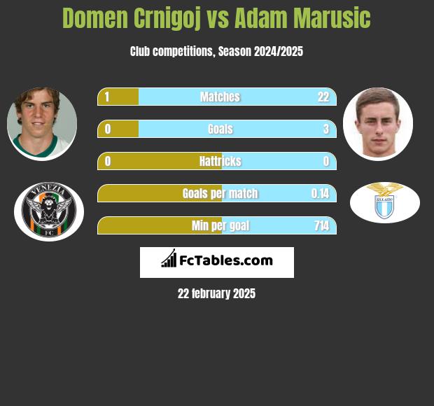 Domen Crnigoj vs Adam Marusic h2h player stats