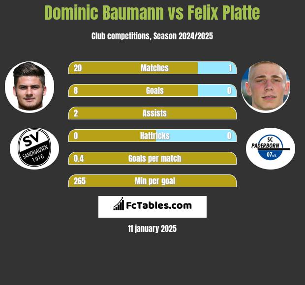 Dominic Baumann vs Felix Platte h2h player stats