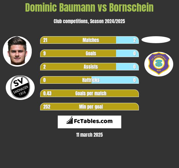 Dominic Baumann vs Bornschein h2h player stats