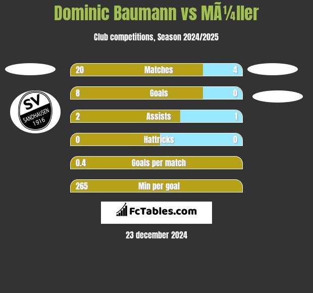 Dominic Baumann vs MÃ¼ller h2h player stats