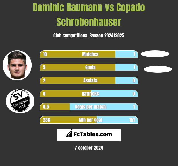 Dominic Baumann vs Copado Schrobenhauser h2h player stats