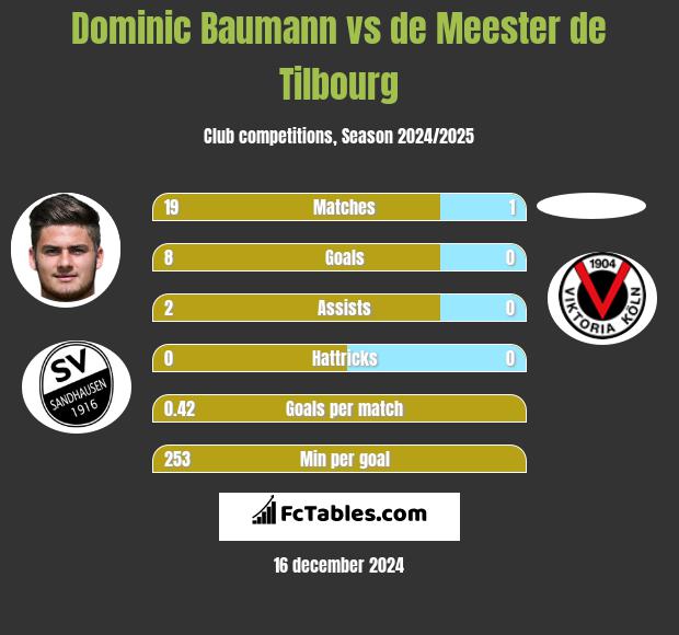 Dominic Baumann vs de Meester de Tilbourg h2h player stats