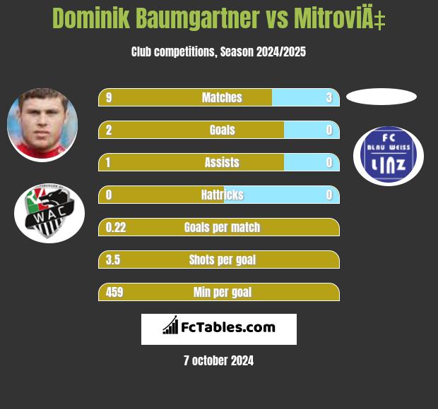 Dominik Baumgartner vs MitroviÄ‡ h2h player stats