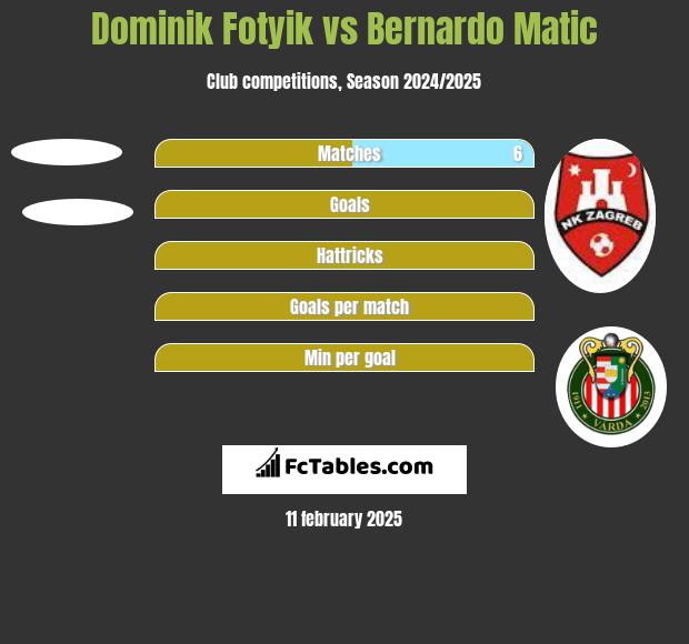 Dominik Fotyik vs Bernardo Matic h2h player stats