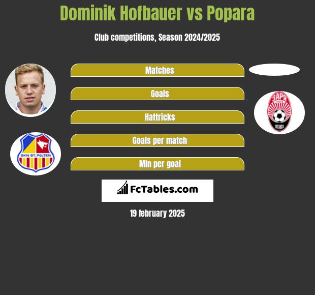 Dominik Hofbauer vs Popara h2h player stats