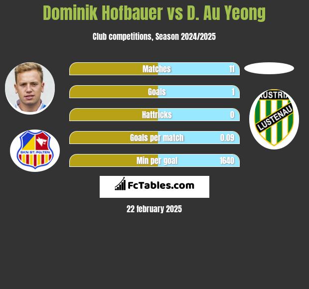 Dominik Hofbauer vs D. Au Yeong h2h player stats