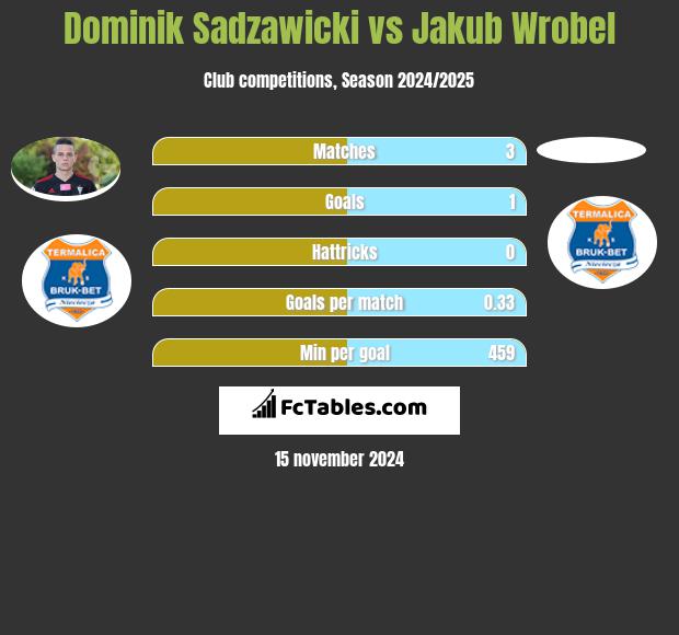 Dominik Sadzawicki vs Jakub Wrobel h2h player stats