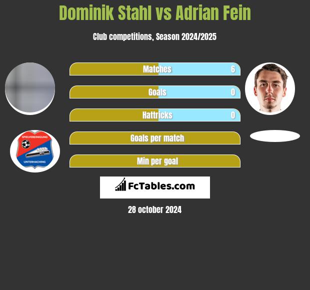 Dominik Stahl vs Adrian Fein h2h player stats