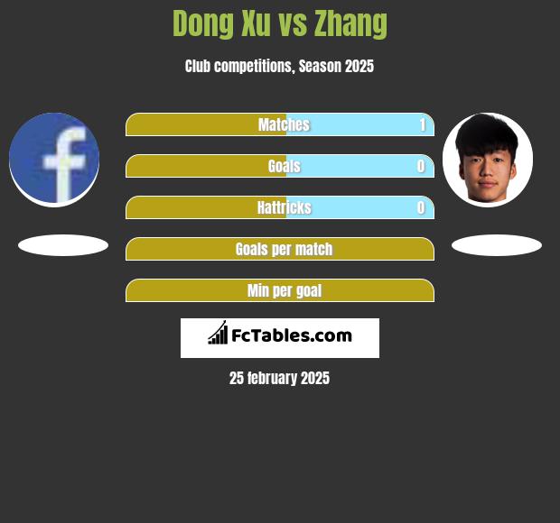 Dong Xu vs Zhang h2h player stats