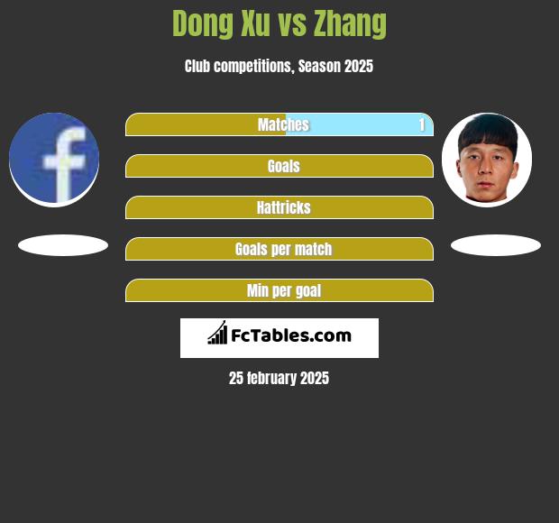 Dong Xu vs Zhang h2h player stats