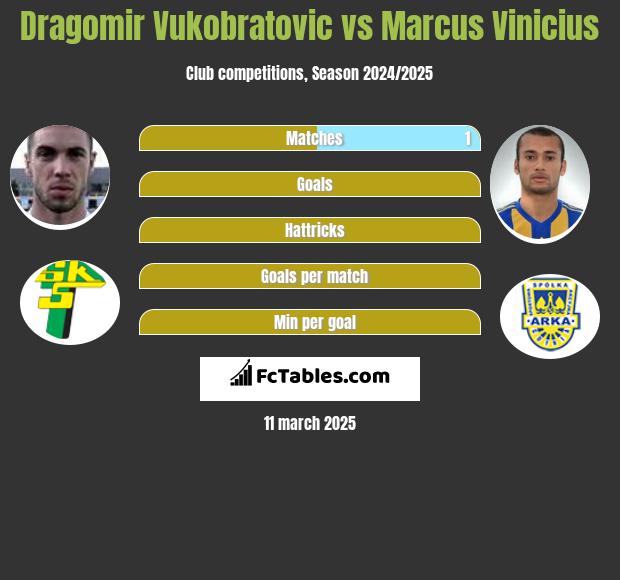 Dragomir Vukobratovic vs Marcus Vinicius h2h player stats