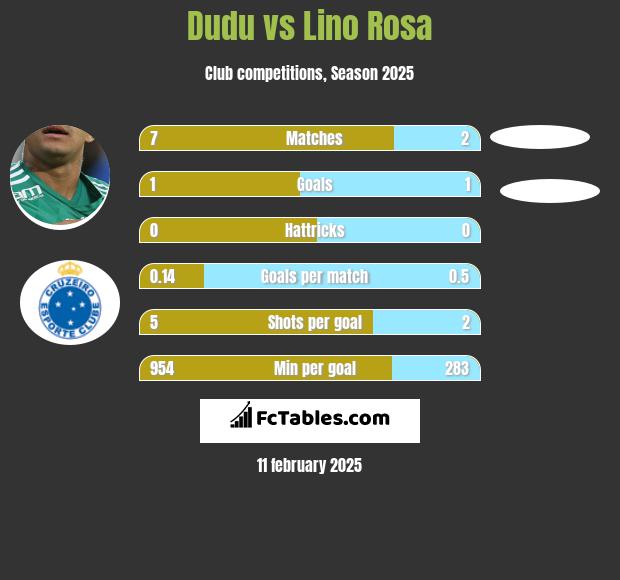 Dudu vs Lino Rosa h2h player stats