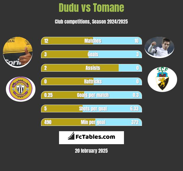 Dudu vs Tomane h2h player stats