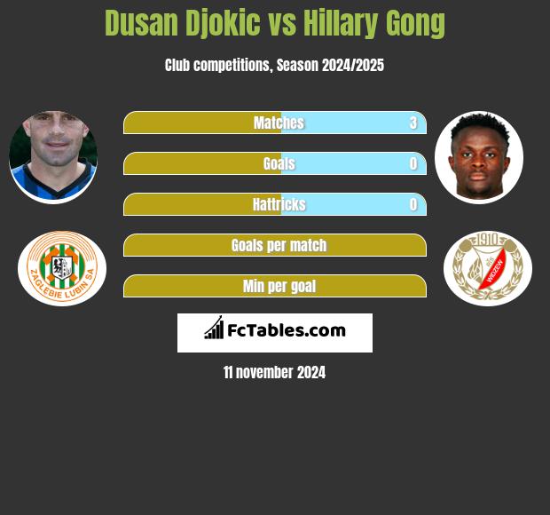 Dusan Djokić vs Hillary Gong h2h player stats