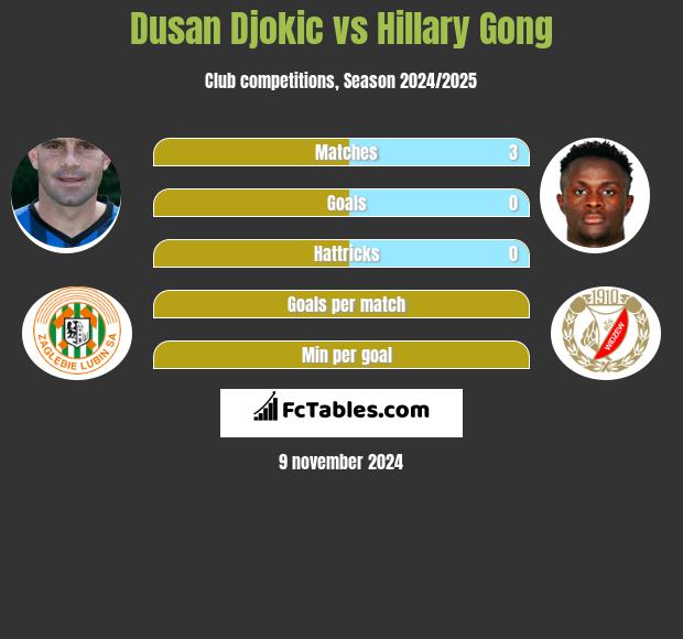 Dusan Djokic vs Hillary Gong h2h player stats