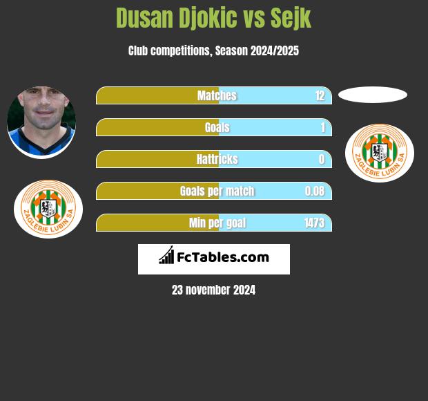 Dusan Djokić vs Sejk h2h player stats