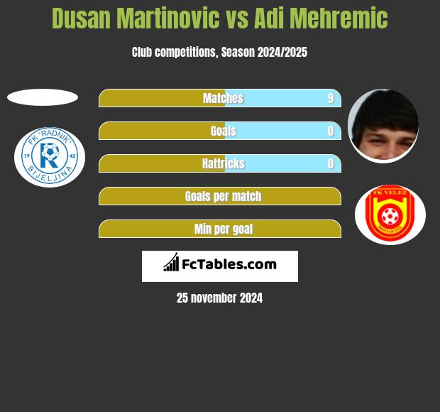 Dusan Martinovic vs Adi Mehremic h2h player stats