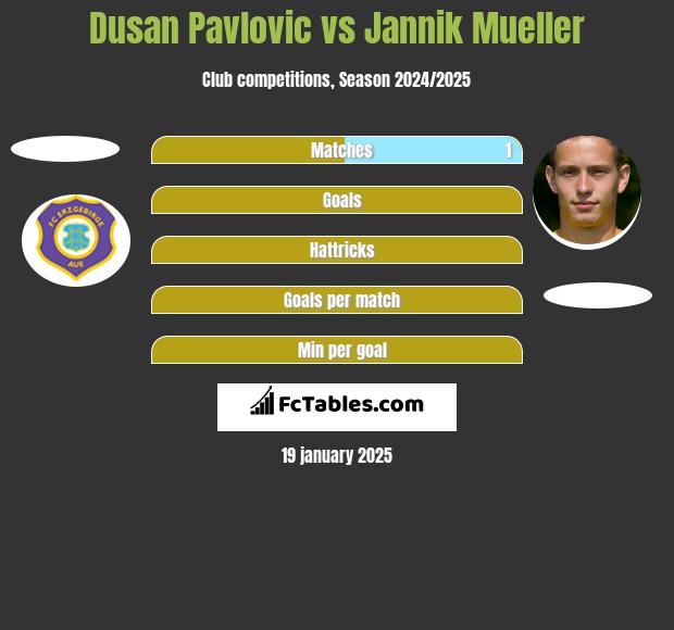 Dusan Pavlovic vs Jannik Mueller h2h player stats